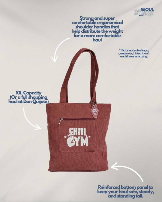 Dwaekki Gym Embroidered XL Shopping Tote