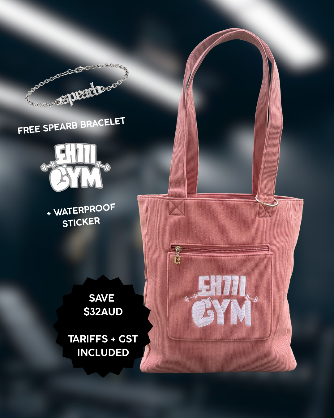 BUNDLE - Dwaekki Gym Embroidered XL Shopping Tote