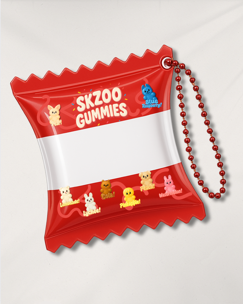 Gummy Skzoo Shaker Puff Keychain