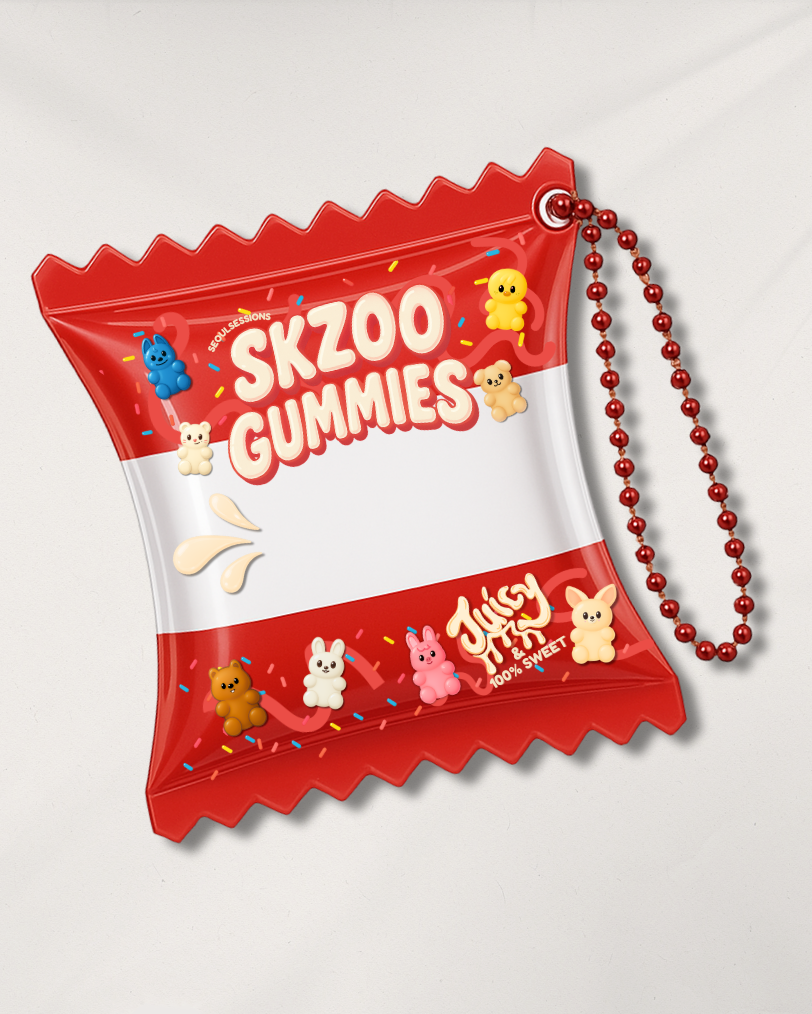 Gummy Skzoo Shaker Puff Keychain